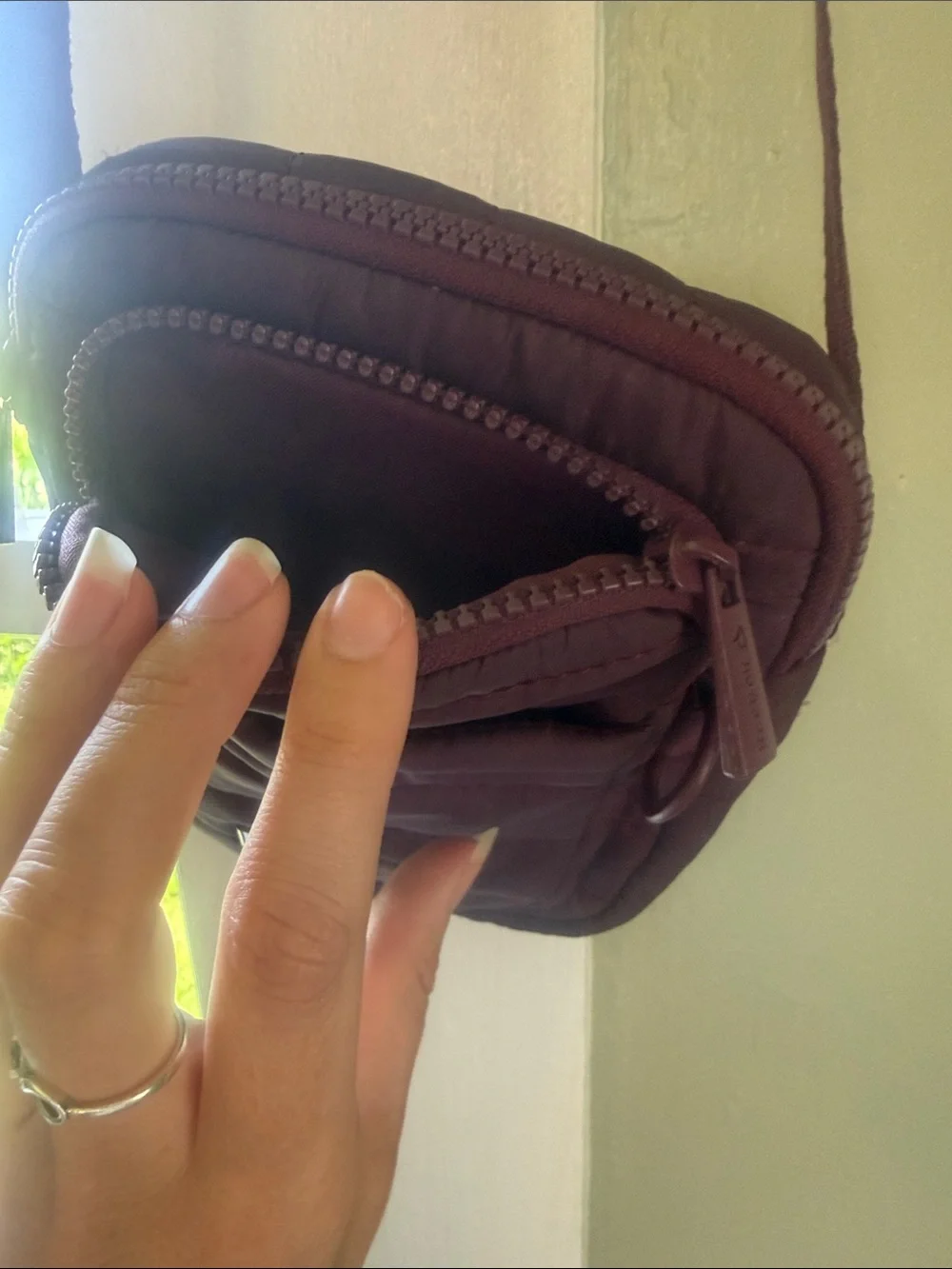 Reebok Plum Purple Quilted Compact Crossbody Bag EUC